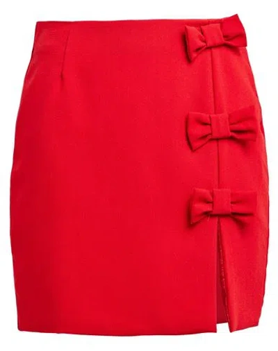 Odì Odì Woman Mini Skirt Red Size M Polyester, Viscose, Elastane In Red
