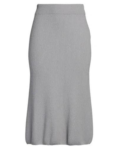 Fedeli Woman Midi Skirt Grey Size 6 Cashmere In Grey