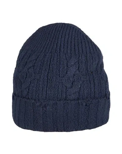Grifoni Man Hat Navy Size Onesize Cotton, Polyamide In Navy