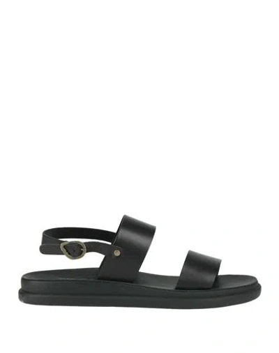Ancient Greek Sandals Man Sandals Black Size 9 Cowhide In Black