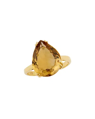 Savvy Cie Silver 6.80 Ct. Tw. Citrine Statement Ring In Gold