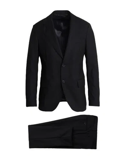 Lardini Man Suit Midnight Blue Size 44 Wool In Blue