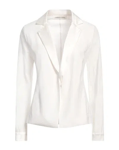 Lamberto Losani Woman Blazer Off White Size 8 Cotton, Silk In Off White