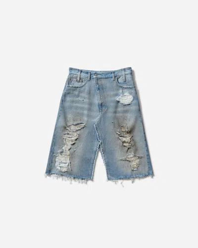 Mm6 Maison Margiela Women S Distressed Denim Skirt In Blue