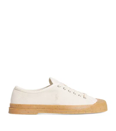 Polo Ralph Lauren Essence 100 Canvas Cap-toe Sneaker In Ivory