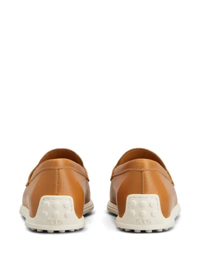 Tod's Leather Loafers In Brown