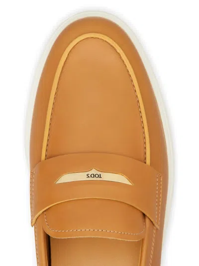 Tod's Leather Loafers In Brown
