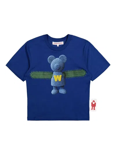 Walter Van Beirendonck Bear Micro T-shirt In Blue