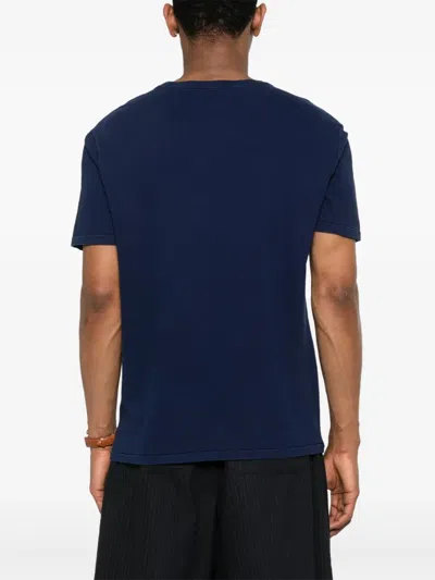Polo Ralph Lauren Midnight Blue Cotton Blended T-shirt With Logo In Blue