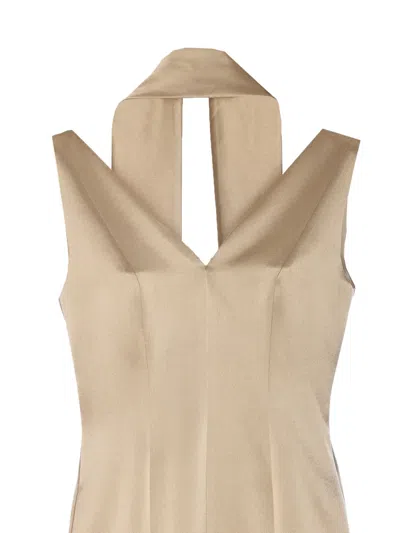 Fely Campo Long Dress In Gold