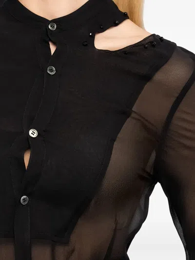 Undercover Hollowed-out Button Shirt In Black