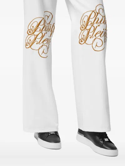 Philipp Plein Logo-embroidered Jeans In White