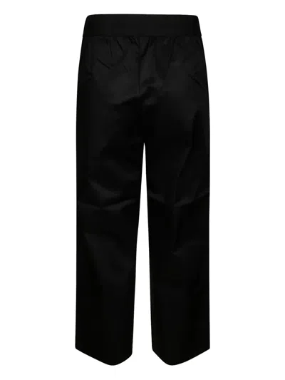 Alpha Studio Cotton-blend Trousers In Black