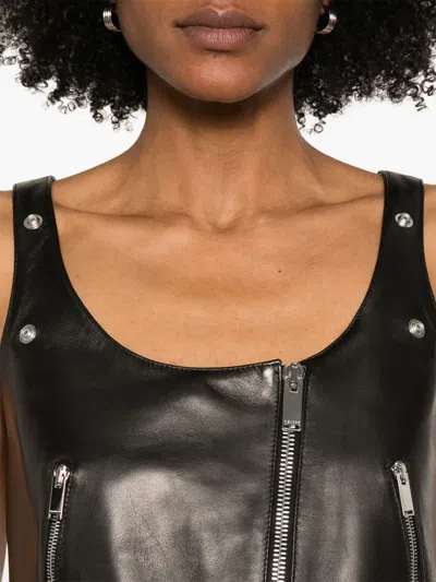 Alexander Mcqueen Leather Top In Black