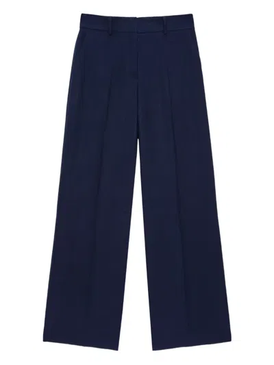 Msgm Stretch Straight Pants In Blue