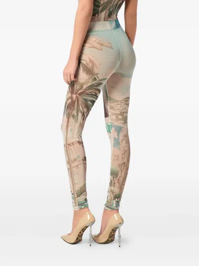 Philipp Plein Racing Leggings In Neutrals
