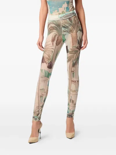 Philipp Plein Racing Leggings In Neutrals