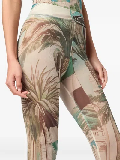 Philipp Plein Racing Leggings In Neutrals