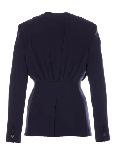 Max Mara Fitted Jacket In Blue