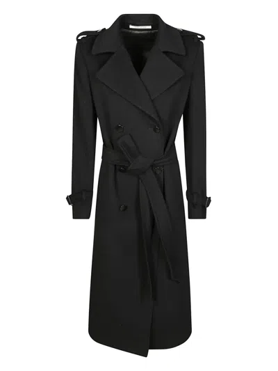 Tagliatore Belted Coat In Black
