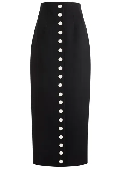 Khaite Brynlee Crepe Maxi Pencil Skirt In Black