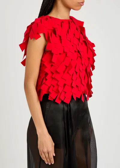 A.w.a.k.e. A. W.a. K.e. Mode Open Back Top With Rectangle Detail Red In Red
