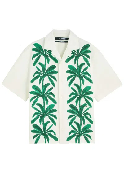 Jacquemus La Chemise Shirt In White And Green