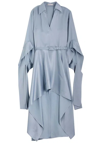 Palmer Harding Palmer//harding Tandem Asymmetric Satin Mini Dress In Light Blue