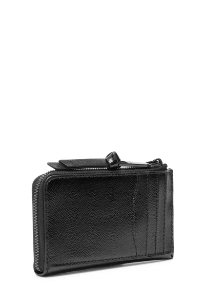 Marc Jacobs Black Leather Utility Snapshot Dtm Slim Wallet In Black