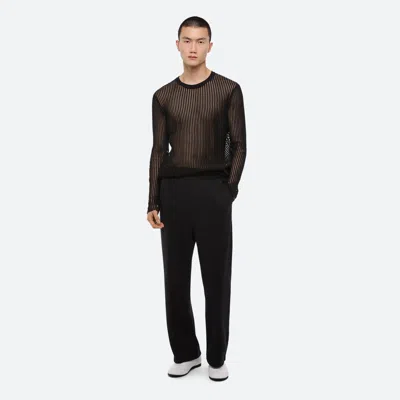 Helmut Lang Spaced Sheer Crewneck In Black