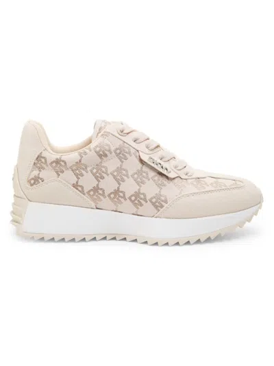 Dkny Women's Naples Monogram Low-top Sneakers In Bone