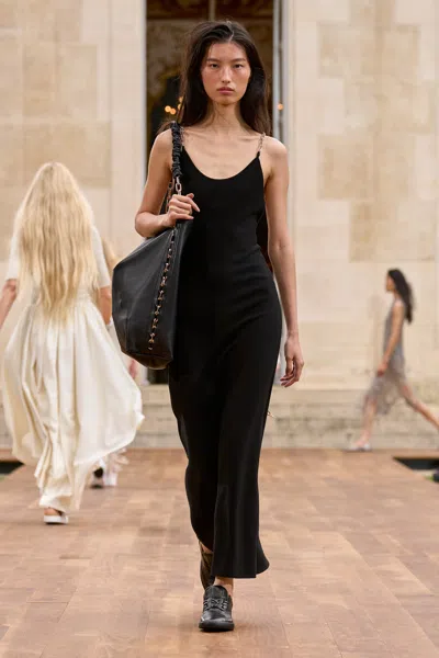 Gabriela Hearst Adeona Chain-detailed Silk Maxi Dress In Black