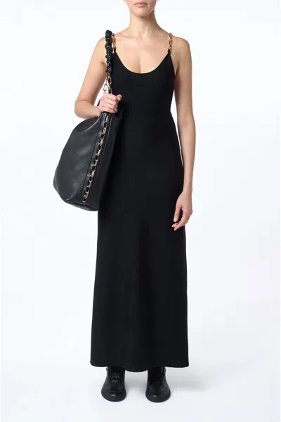 Gabriela Hearst Adeona Chain-detailed Silk Maxi Dress In Black