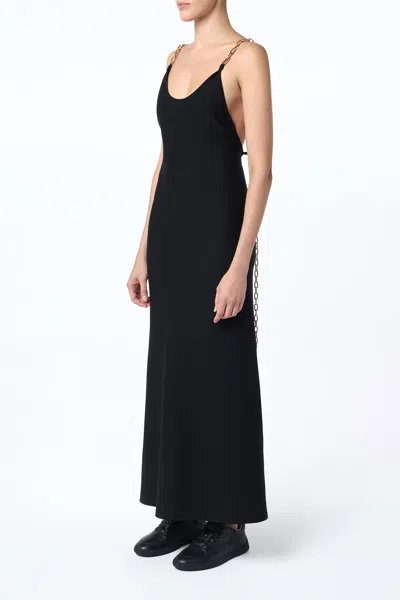 Gabriela Hearst Adeona Chain-detailed Silk Maxi Dress In Black