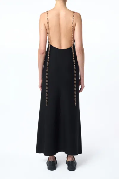 Gabriela Hearst Adeona Chain-detailed Silk Maxi Dress In Black