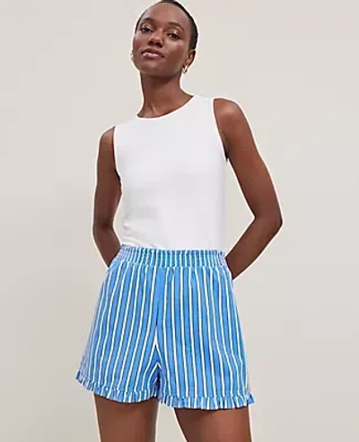 Ann Taylor Ruffled Pajama Shorts In Maritime Blue