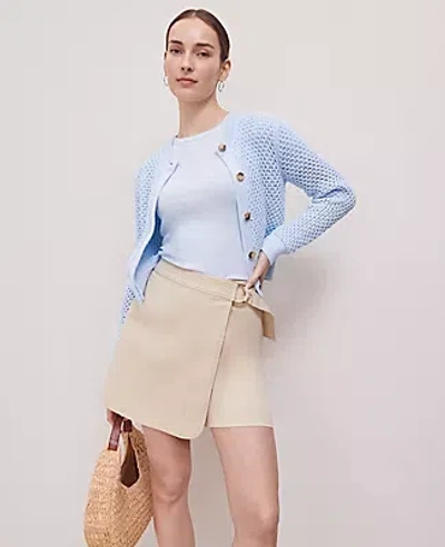 Ann Taylor Petite Curved Hem Skort In Soft Khaki