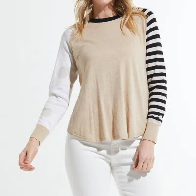ZAKET & PLOVER SPOTS AND STRIPES SWEATER IN CREMA 