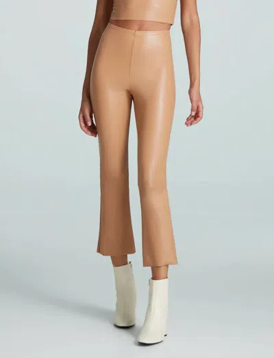 Commando Faux Leather Cropped Flare In Camel In Brown