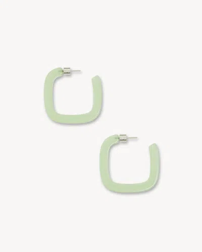 Machete Midi Square Hoops In Terrazzo In Green
