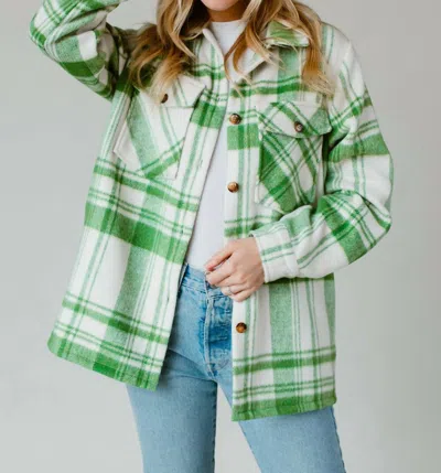Panache Charmer Plaid Jacket In Green & Cream In Multi