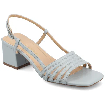 Journee Collection Shayana Block Heel Slingback Sandal In Blue