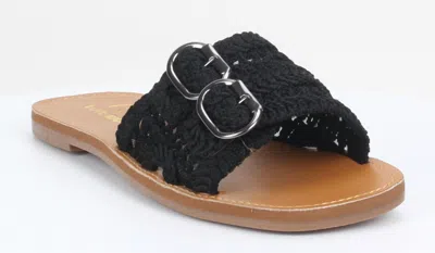 Love Rio Bailey Vintage Crochet Sandal In Black In Black