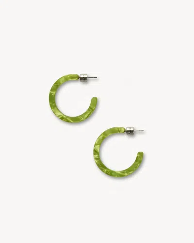 Machete Mini Hoops In Pistachio In White
