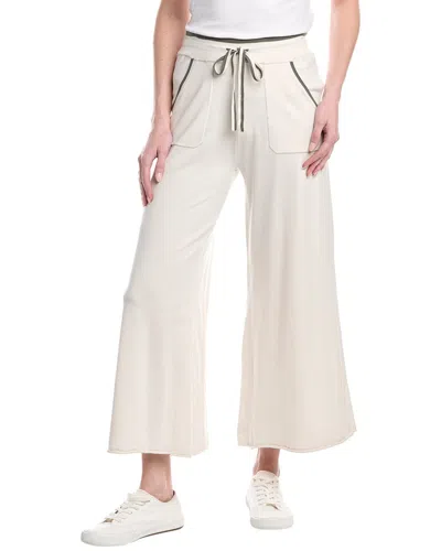Splendid Veronica Crop Wide Leg Sweater Knit Pants In White