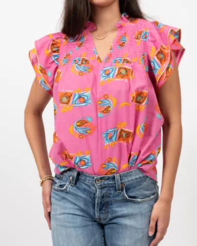 Ivy Jane Smocked Yoke Blouse In Pink In Pink