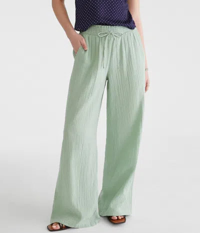 AÉROPOSTALE GAUZE WIDE LEG DRAWSTRING PANTS 