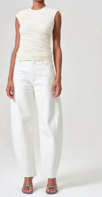 Agolde 90s Crop Mid Rise Loose Straight Jean In Element In White