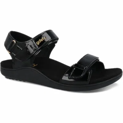 Gravity Defyer Women's Hilnor Sandals In Black Glossy In Multi