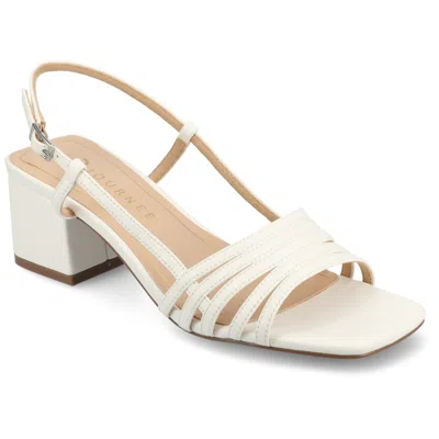 Journee Collection Shayana Block Heel Slingback Sandal In White